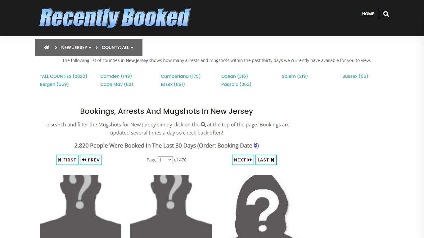 Bookings, Arrests and Mugshots in Cape May County, New Jersey